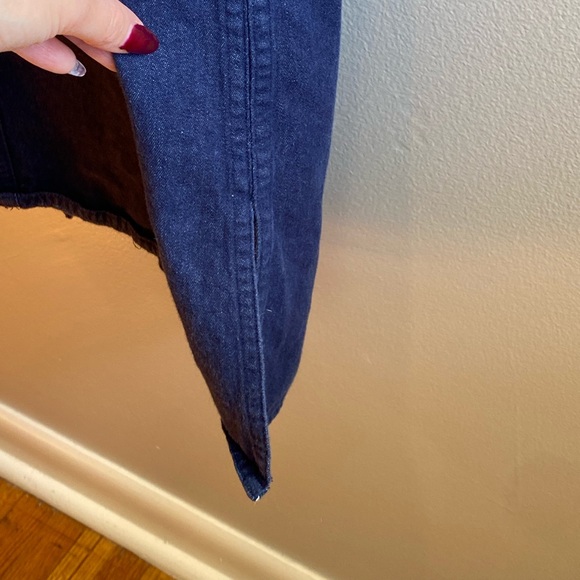 Talbots Cotton Dark Blue Washed Denim Dress Size 4 Petite Button Up Detail Long - Picture 8 of 9